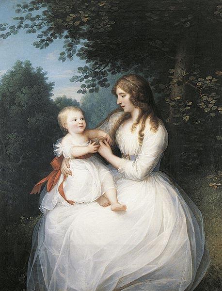 Erik Pauelsen Portrait of Friederike Brun with her daughter Charlotte sitting on her lap China oil painting art